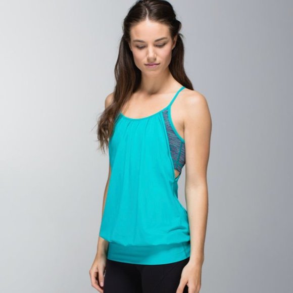 NWOT Lululemon No Limits Tank Blue Tropics - Picture 2 of 8